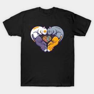 Cats in Love Shape T-Shirt